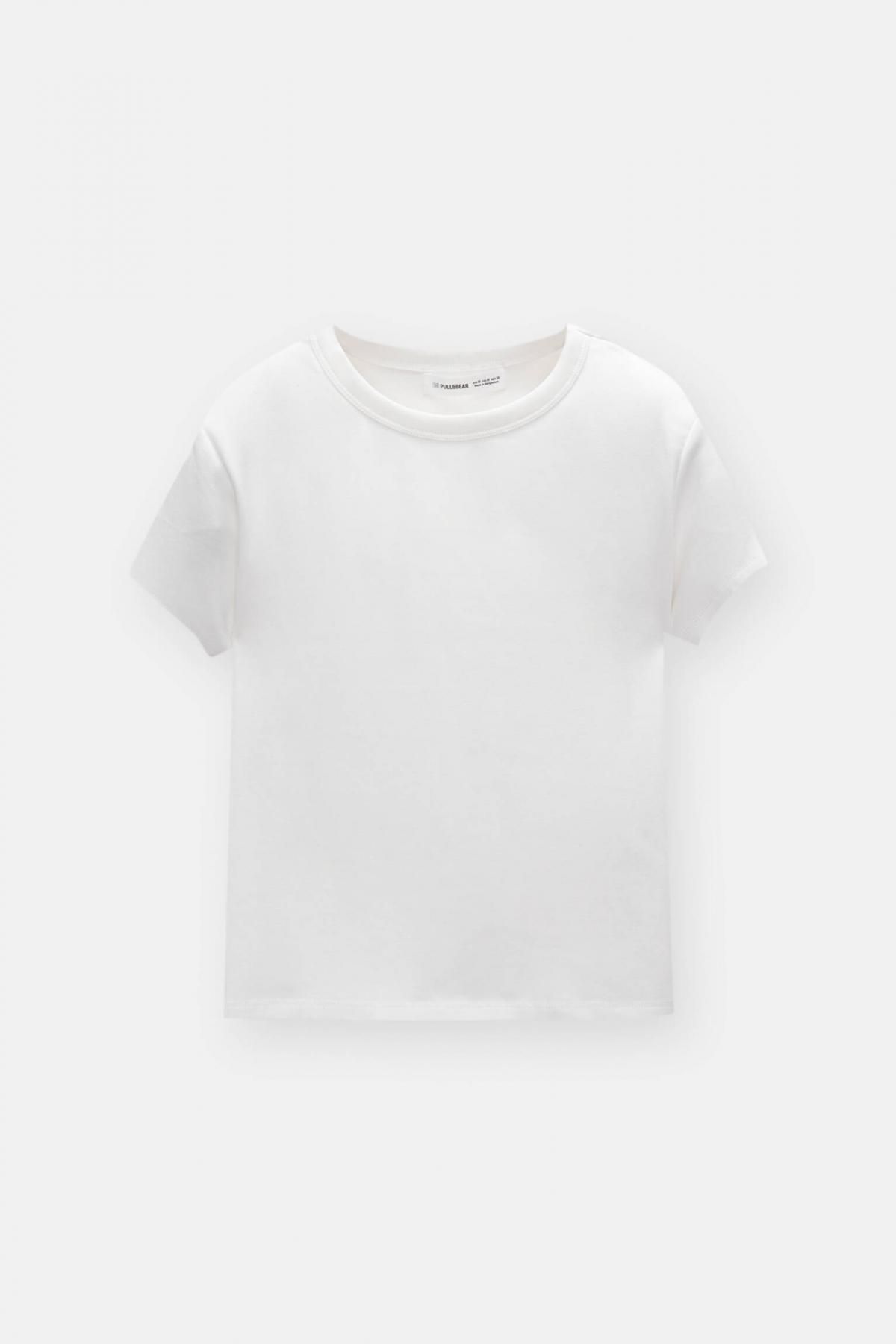 풀앤베어 베이직 미니멀 핏 반팔 티셔츠 3245/321 WHITE - 상품 이미지