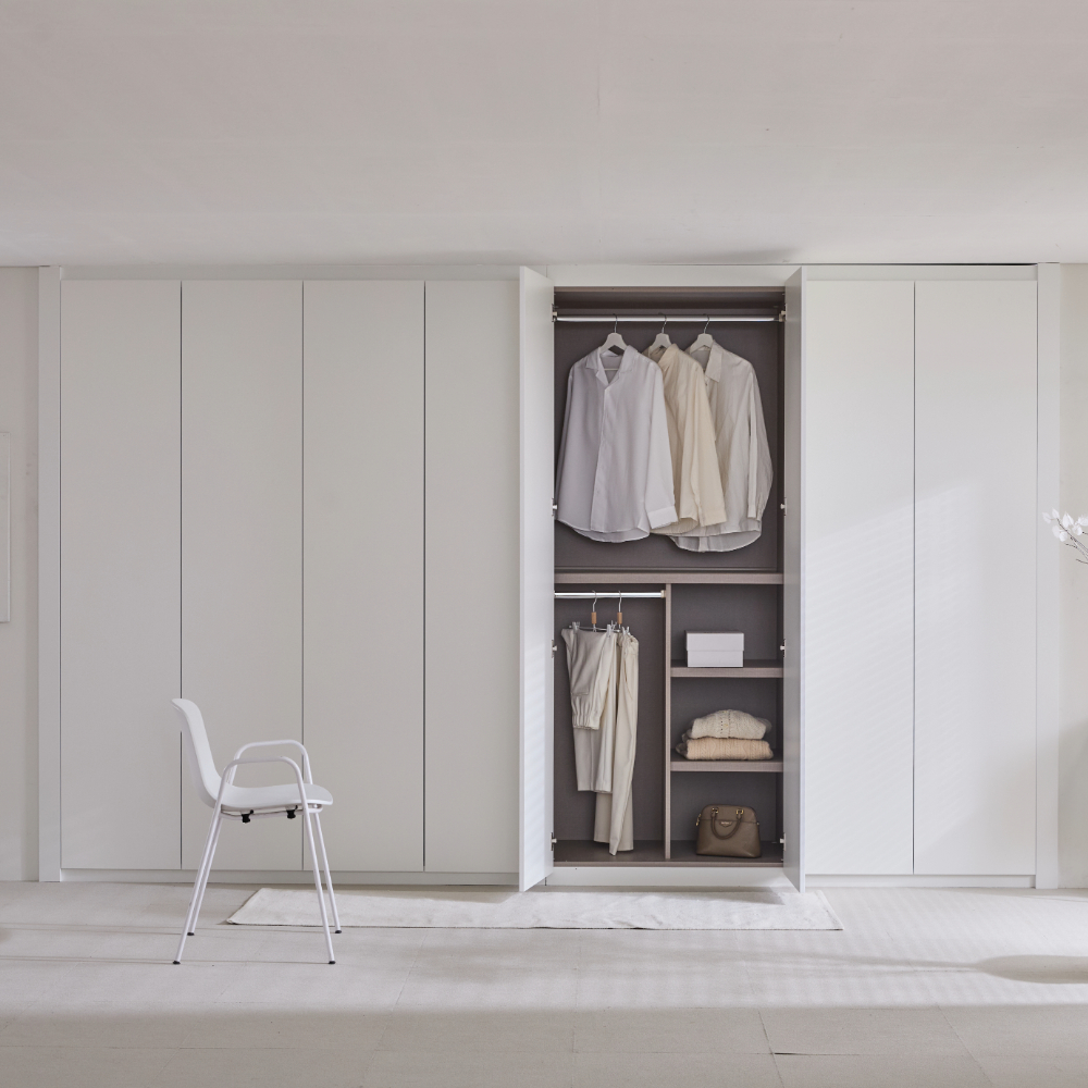 장인가구 드로잉 E0 무광 여닫이 아이방 작은방 안방 거실 무몰딩 맞춤 붙박이장 30cm