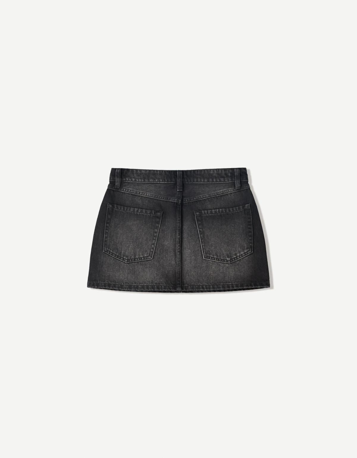 버쉬카 흑청 데님 미니 스커트 0946/166 BLACK - 상세 이미지 2
