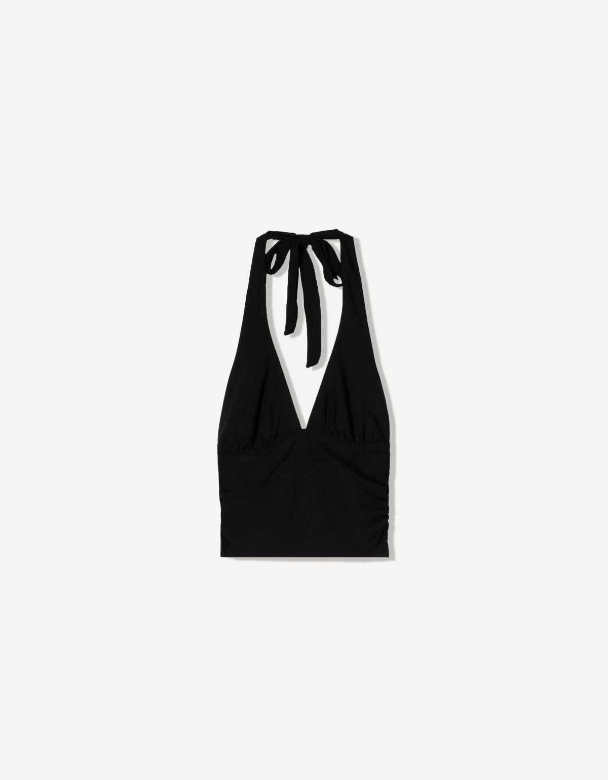 버쉬카 홀터넥 셔링 탑 3665/173 BLACK - 메인 이미지