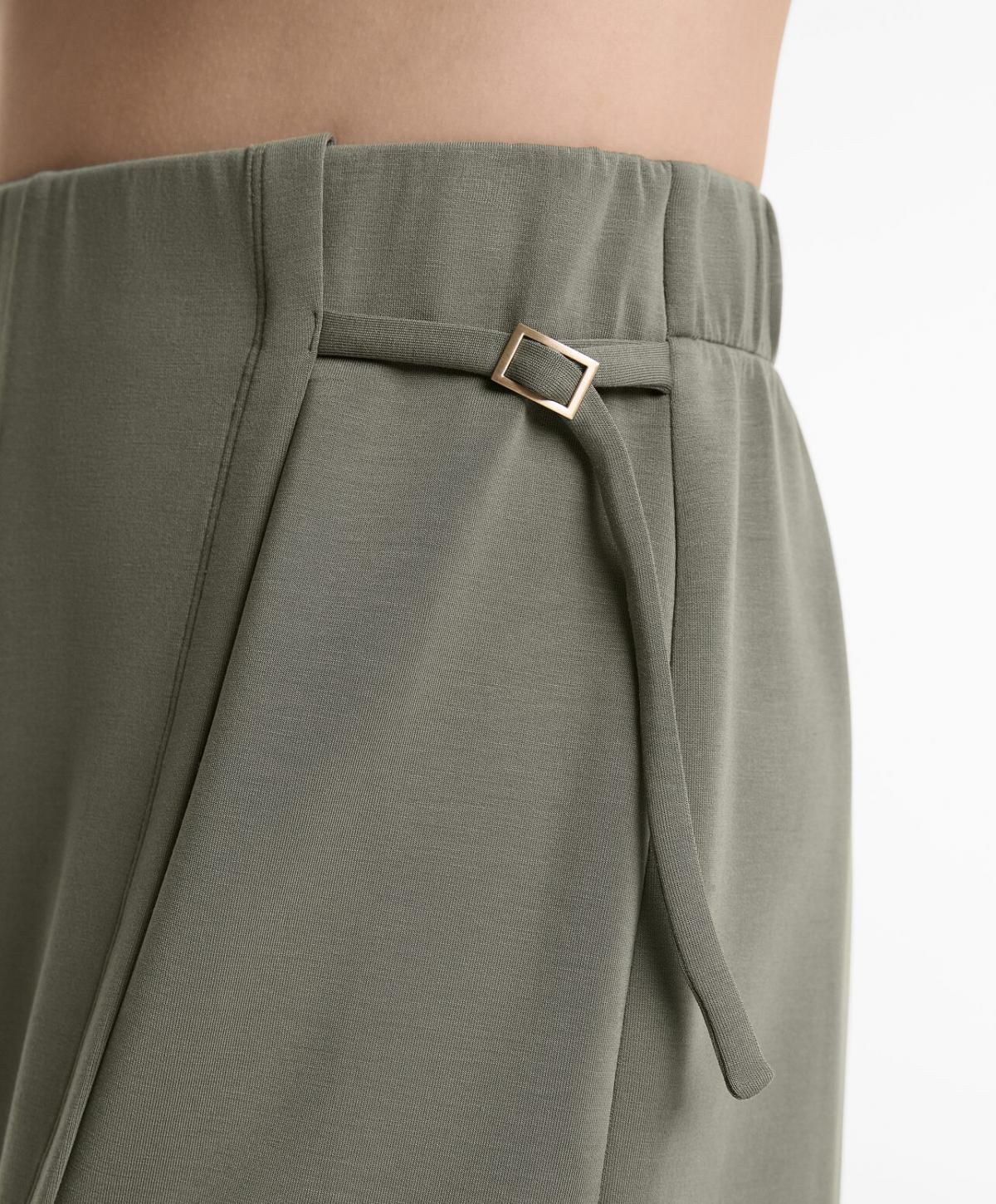 오이쇼 모달소프트 터치 웨이스트 버클 스커트팬츠 3553/791 MIDKHAKI - 상세 이미지 5