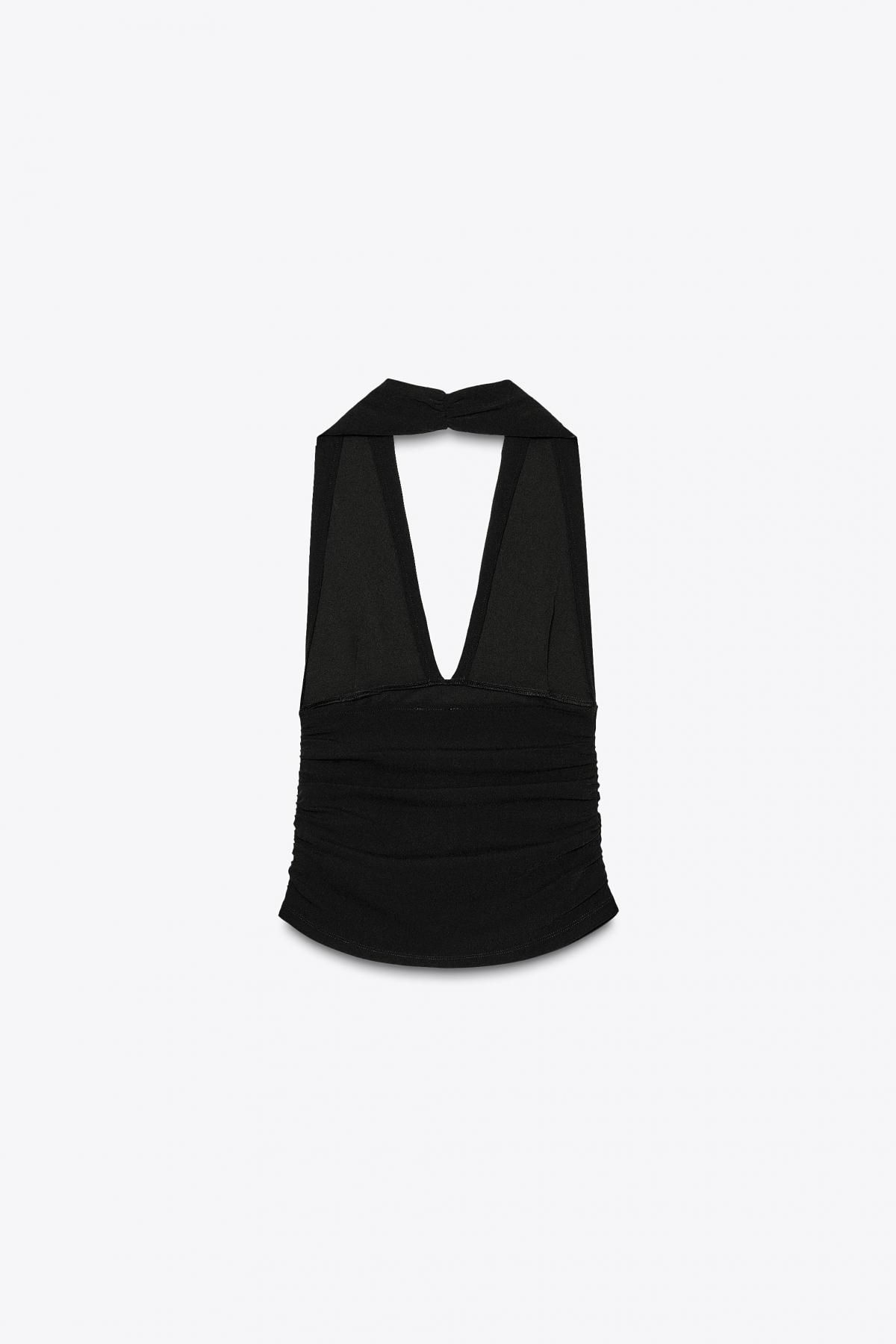 자라 홀터넥 브이넥 탑 3644/310 BLACK - 상세 이미지 5