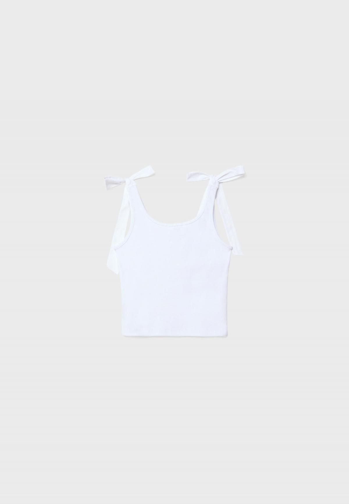 스트라디바리우스 미니멀 배색 스트랩 민소매 탑 8002/742 WHITE - 상품 이미지