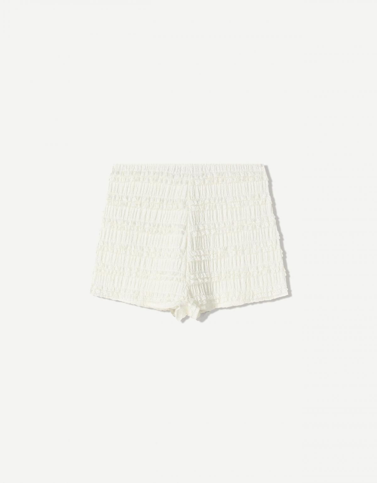 버쉬카 텍스처 와플 니트 러플 반바지 8336/662 OFF WHITE - 메인 이미지
