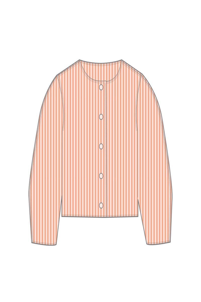 타이니코튼 스트라이프 라운드넥 블라우스 CHAQUETA A RAYAS SS25-678N38 ONE COLOR - 상세 이미지 2