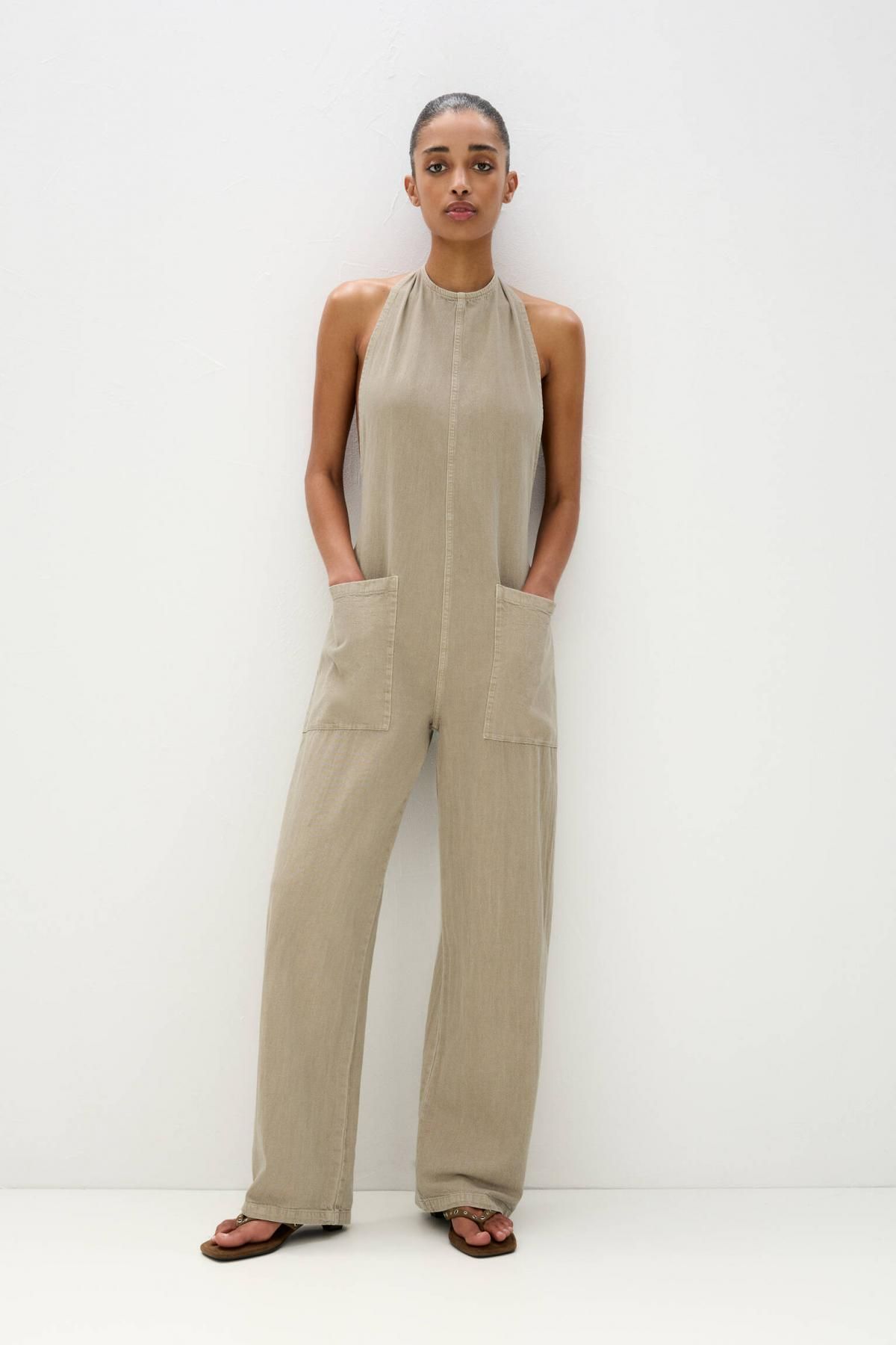 풀앤베어 트렌디 오픈백 슈퍼 배기 오버롤 3642/304 OCHRE - 상세 이미지 3