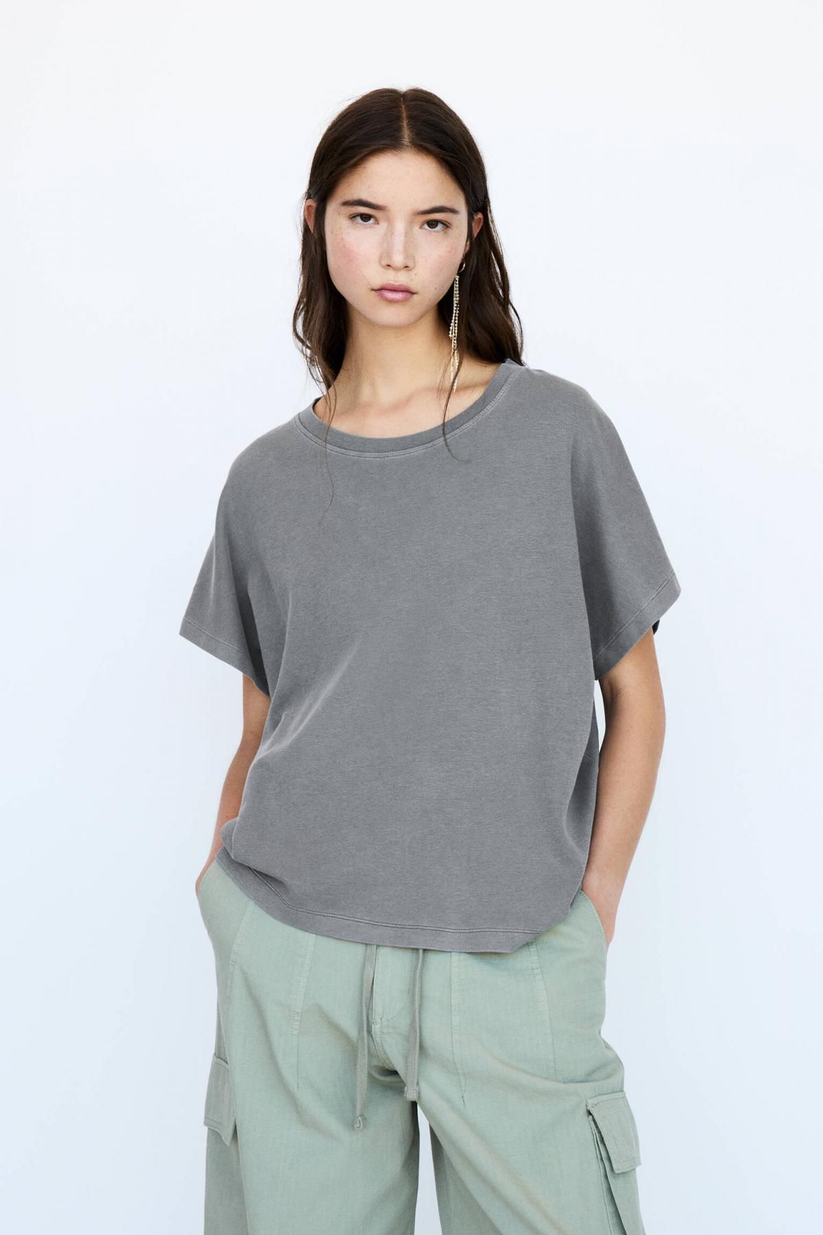 풀앤베어 오버사이즈 미니멀 라운드넥 반팔 티셔츠 3245/319 MEDIUM GREY - 상세 이미지 3