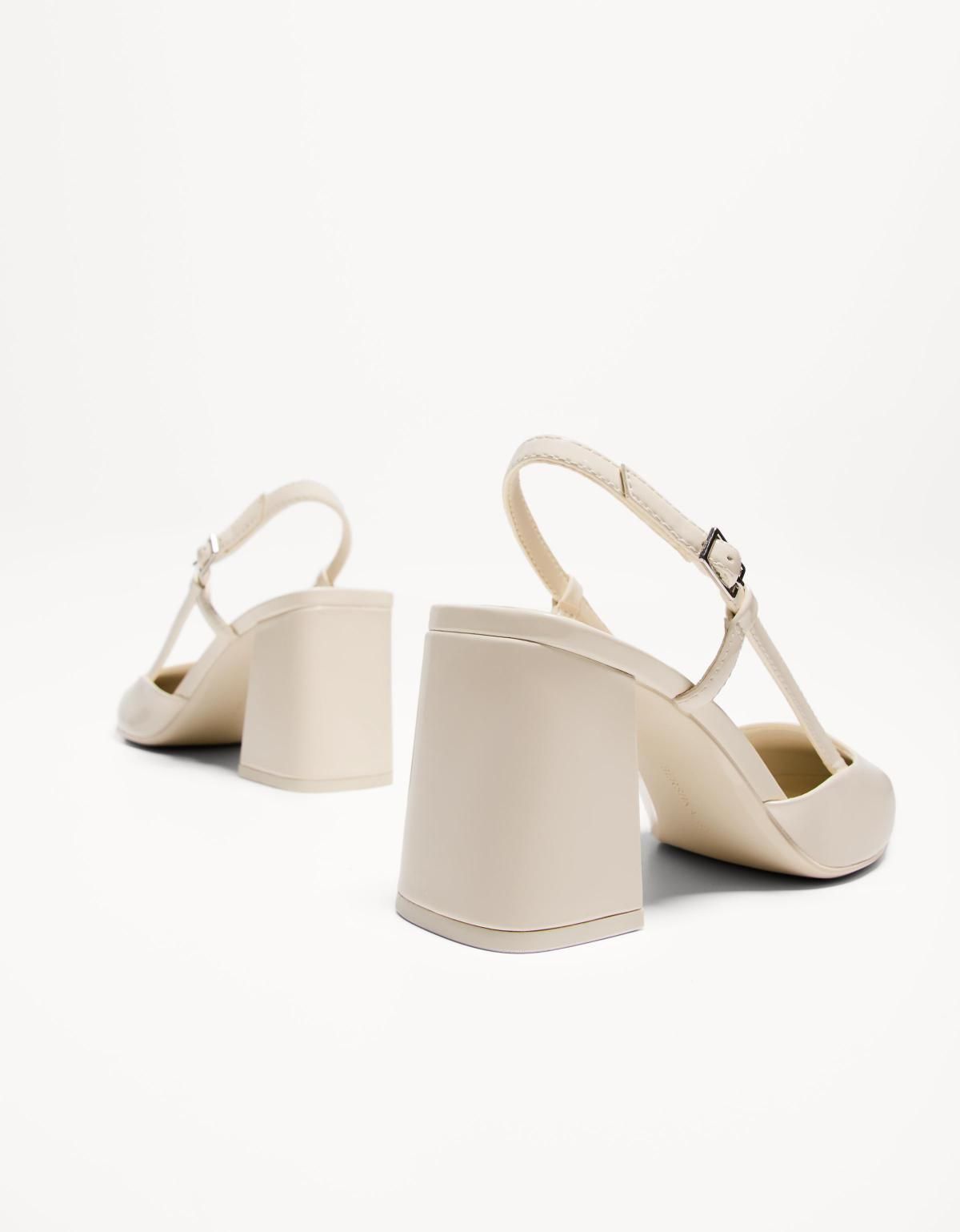 버쉬카 블록힐 슬링백 펌프스 1332/560 BEIGE - 상세 이미지 3
