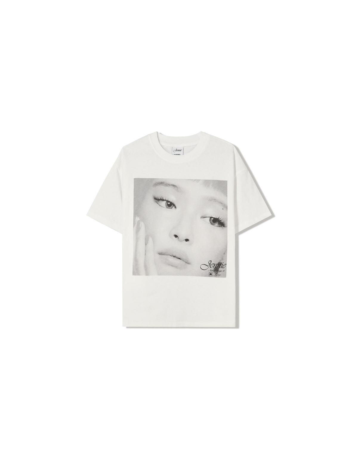 버쉬카 제니 포토 프린트 오버핏 반팔 티셔츠 7595/072 OFF WHITE - 상품 이미지