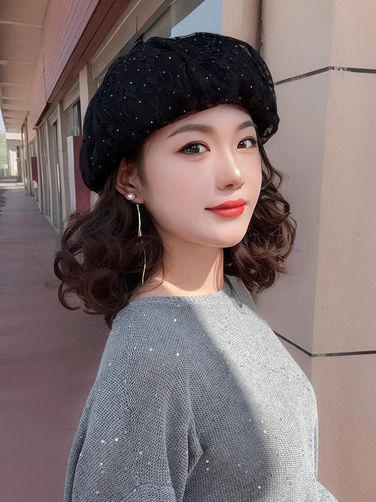 항암가발 항암모자 웨이브 가발달린모자 엄마 모자가발 일체형 모자+브라운 케어세트 - 상세 이미지 2