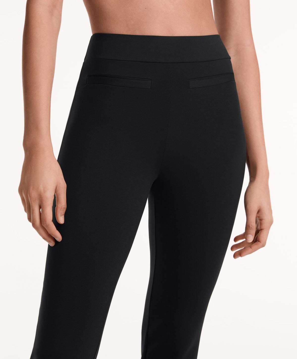 오이쇼 하이웨이스트 네오프렌 테크니컬 배색 플레어 팬츠 3219/231 BLACK - 상세 이미지 5