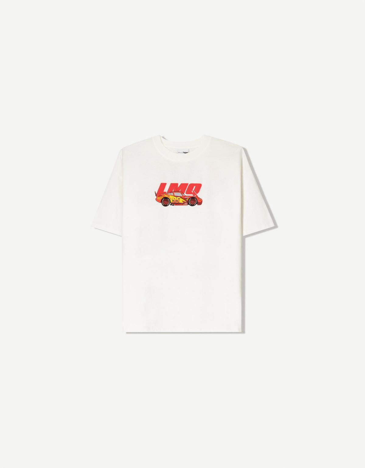 버쉬카 프린트 캐주얼 반팔 티셔츠 Cars 2707/033 OFF WHITE - 상품 이미지