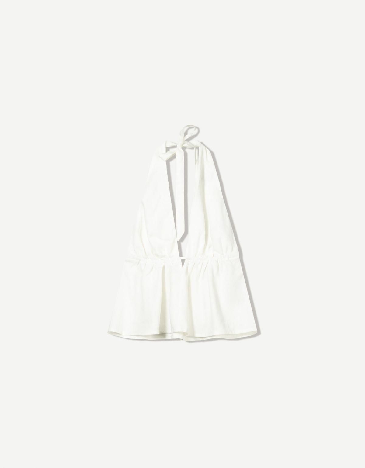 버쉬카 리넨 블렌드 홀터 베스트 3805/741 WHITE - 메인 이미지