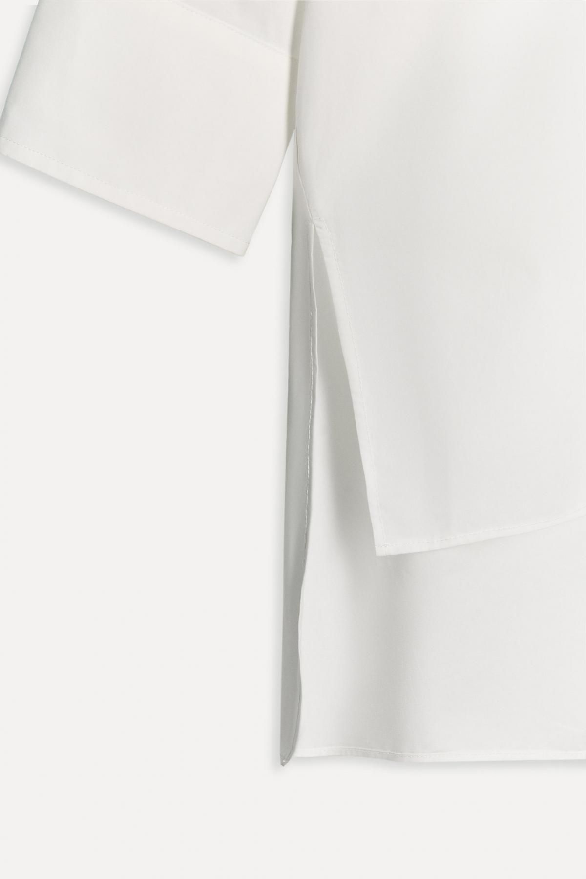 자라 50주년 포플린 롱 셔츠 5063/026 WHITE - 상세 이미지 4