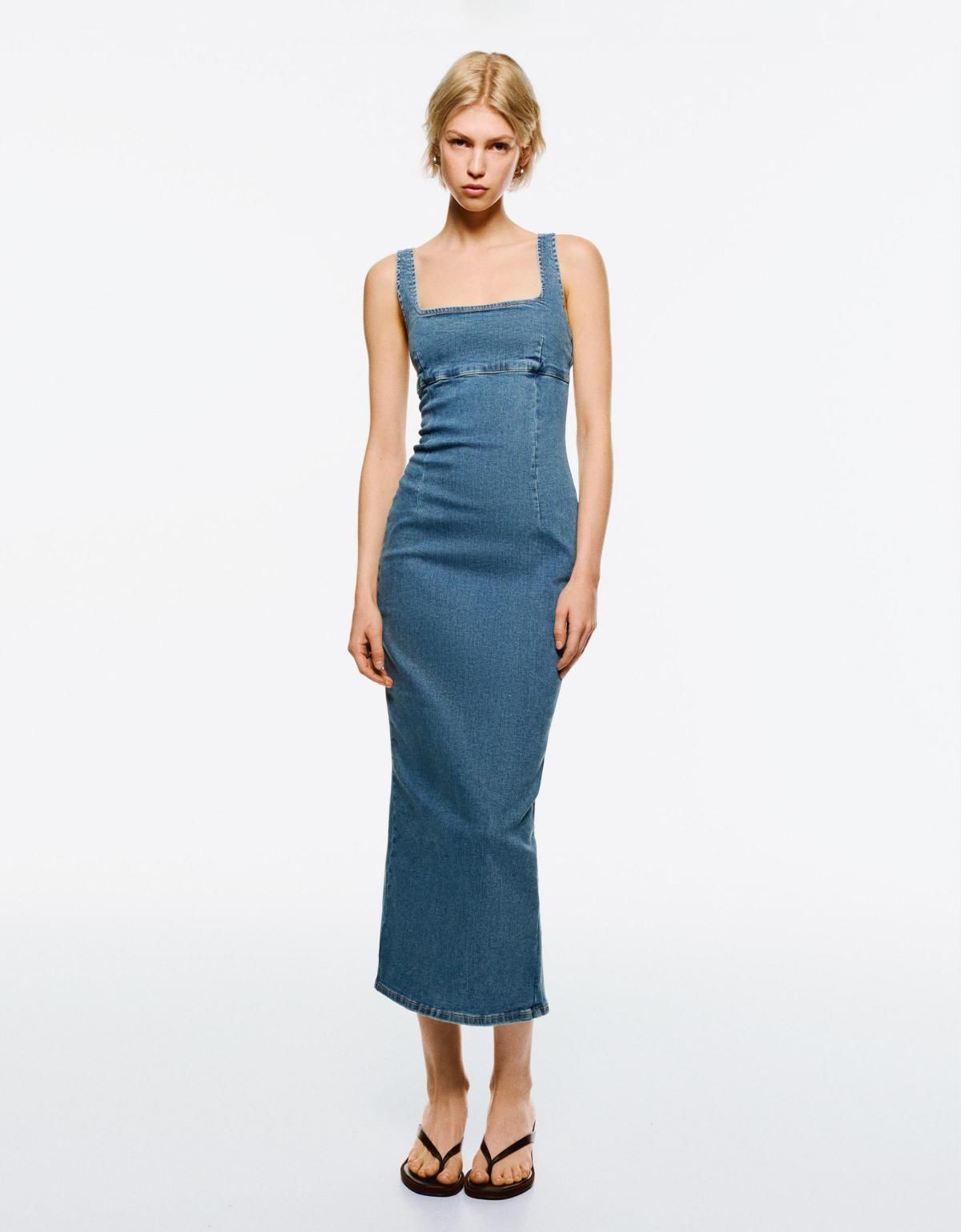 버쉬카 스트랩 롱 데님 원피스 0623/074 LIGHT BLUE - 상세 이미지 2