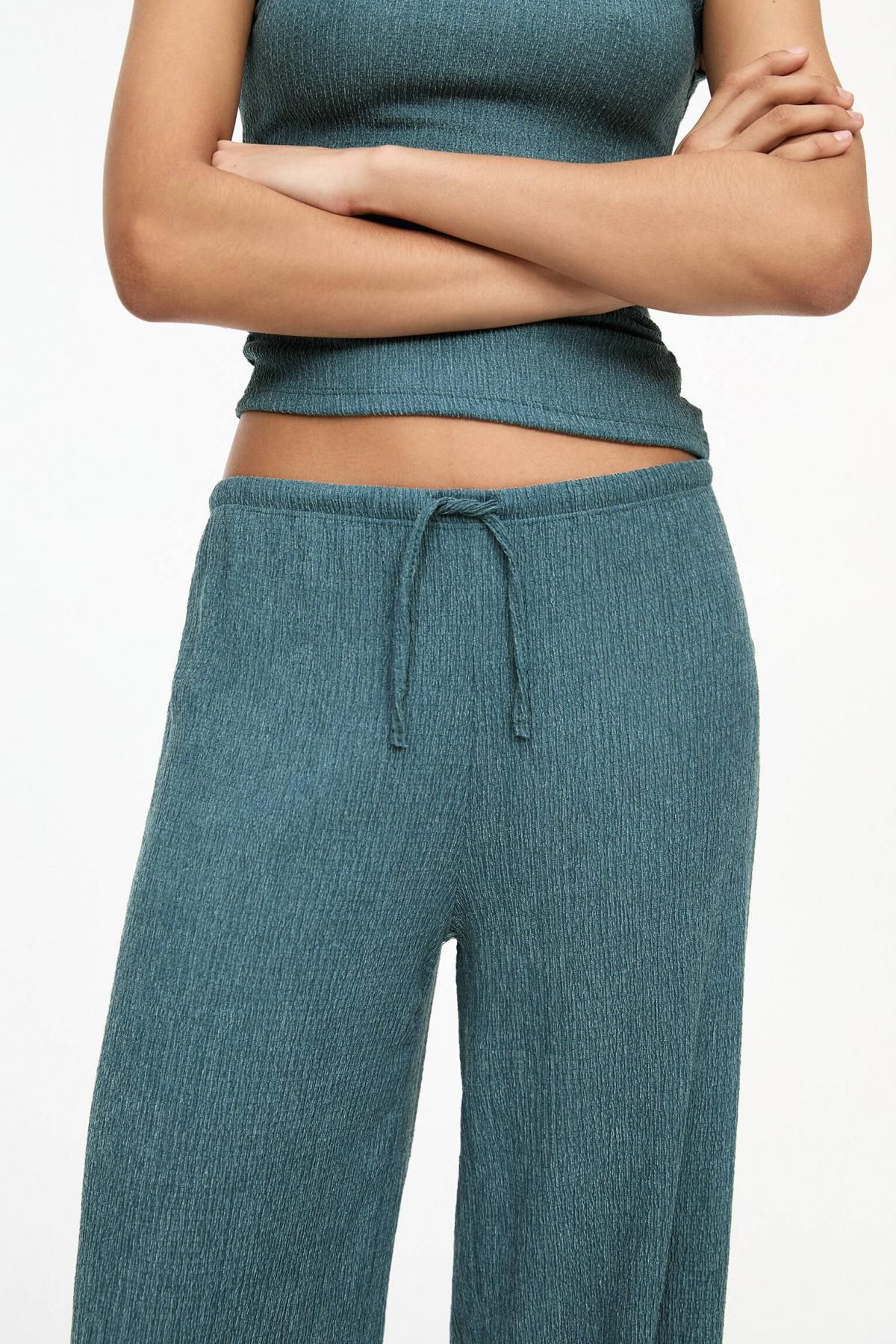 풀앤베어 릴렉스핏 크레이프 와이드 팬츠 3680/370 WATER BLUE - 상세 이미지 5