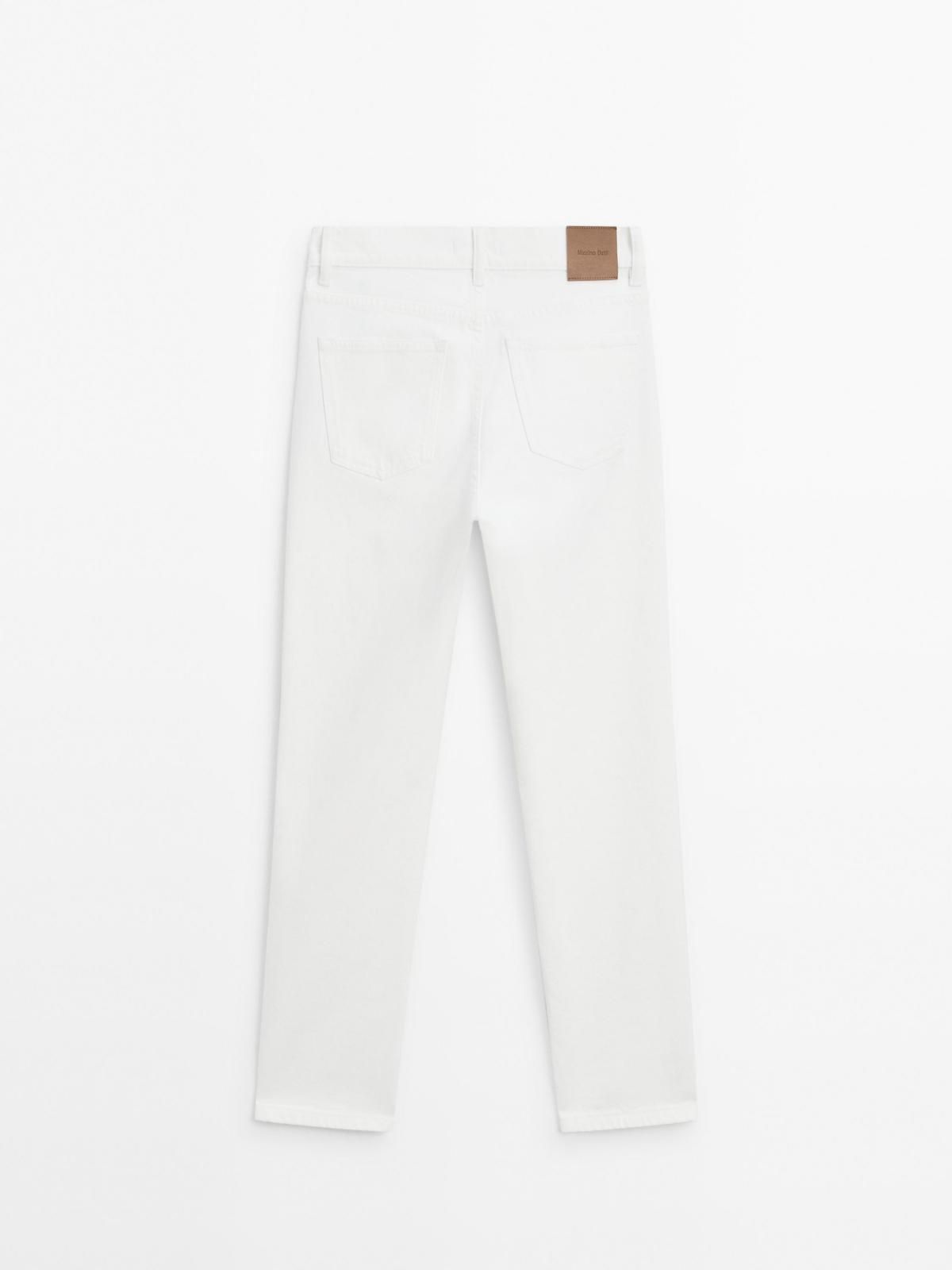 마시모두띠 화이트 미드라이즈 슬림핏 크롭 데님 팬츠 5060/718 OFF WHITE 이미지 7