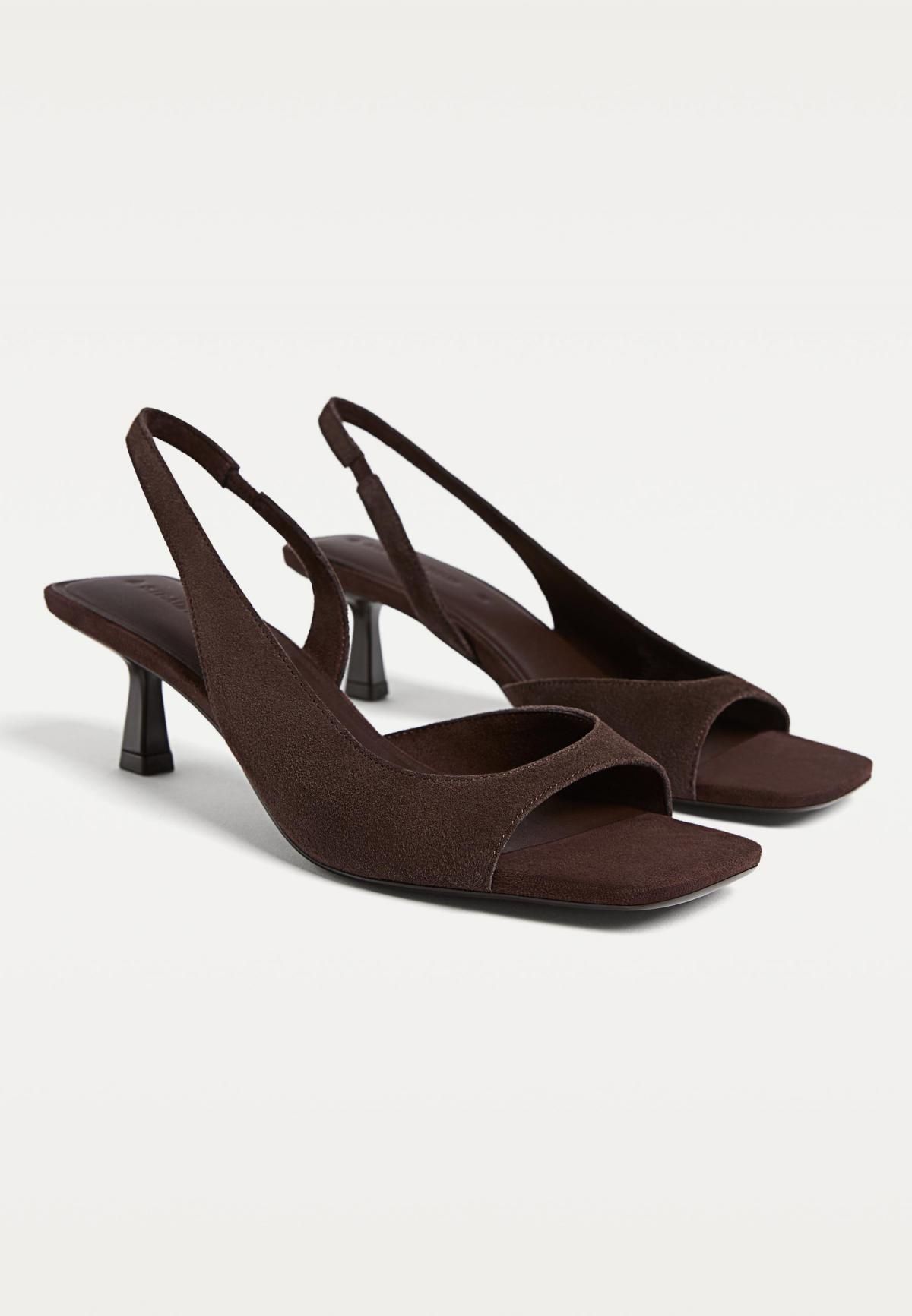 스트라디바리우스 레더 스트랩 슬링백 로우 힐 샌들 브라운 9706/670 BROWN - 상세 이미지 4