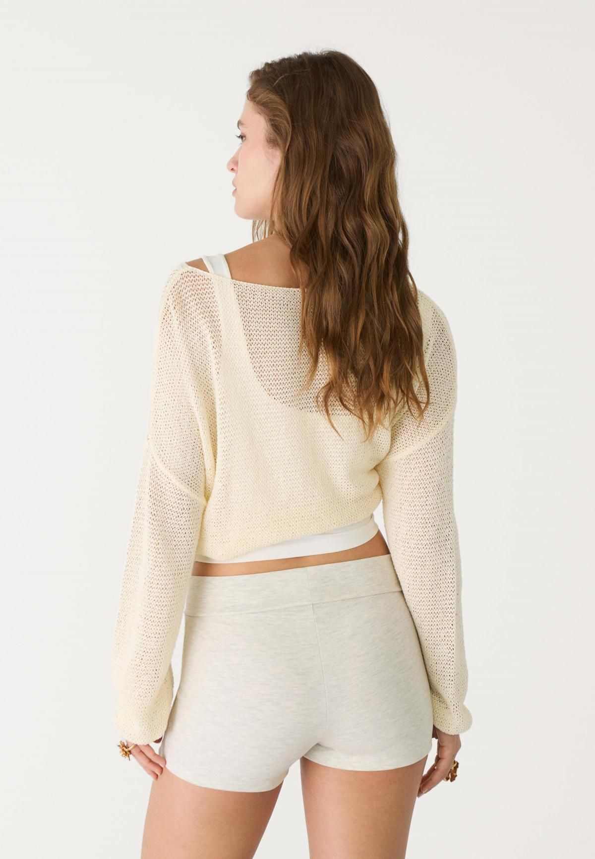 스트라디바리우스 베이직 미드라이즈 미니 쇼츠 8420/310 GREY MELANGE - 상세 이미지 3