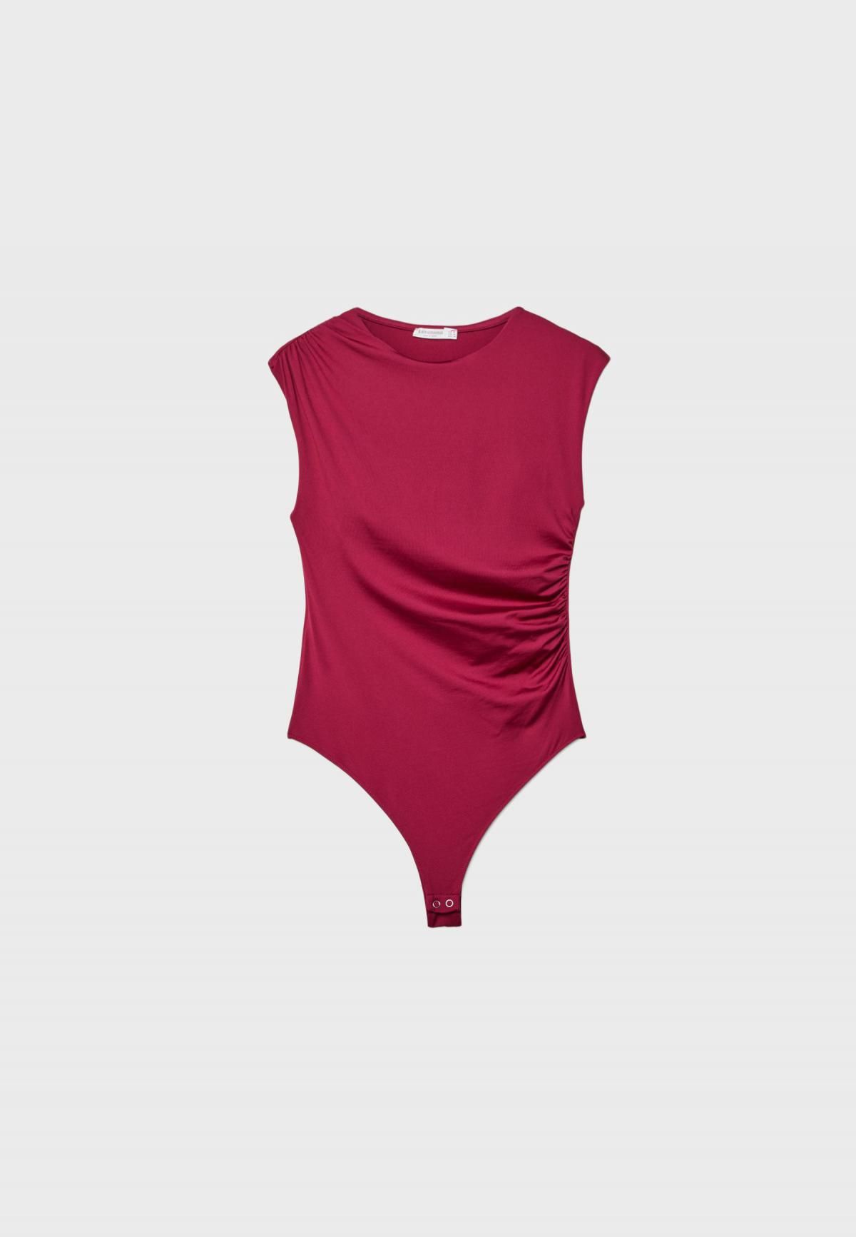 스트라디바리우스 슬리브리스 라운드넥 셔링 바디수트 2669/745 BURGUNDY - 상품 이미지