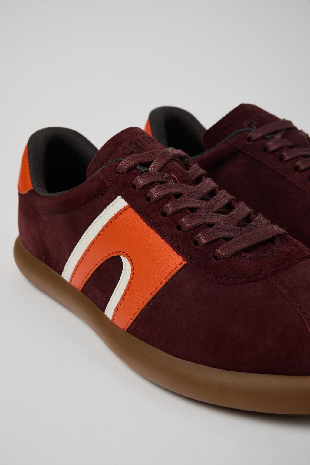 캠퍼 버건디 테크니컬 레더 스니커즈 Pelotas Soller K201608-007 BURGUNDY - 상세 이미지 2
