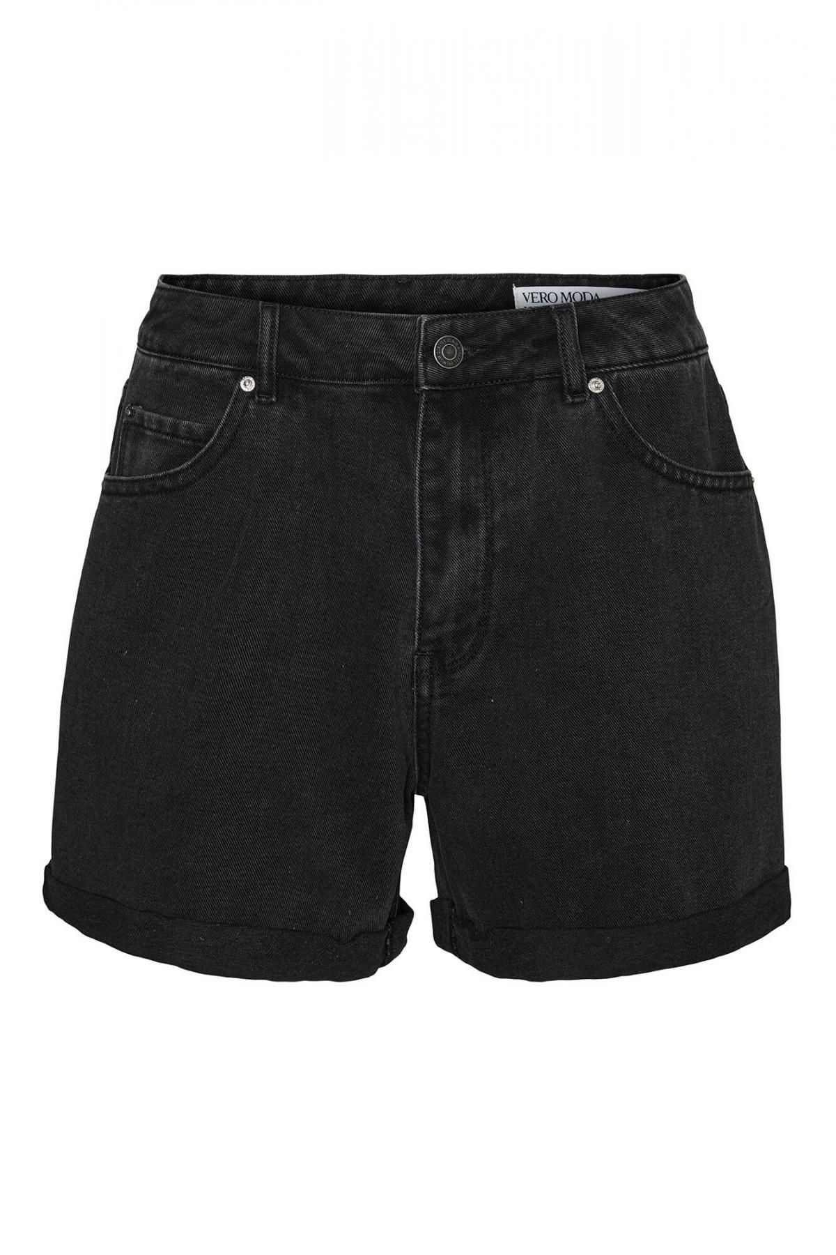 베로모다 블랙 데님 하이웨이스트 5포켓 롤업 숏팬츠 5010012 NEGRO - 상품 이미지