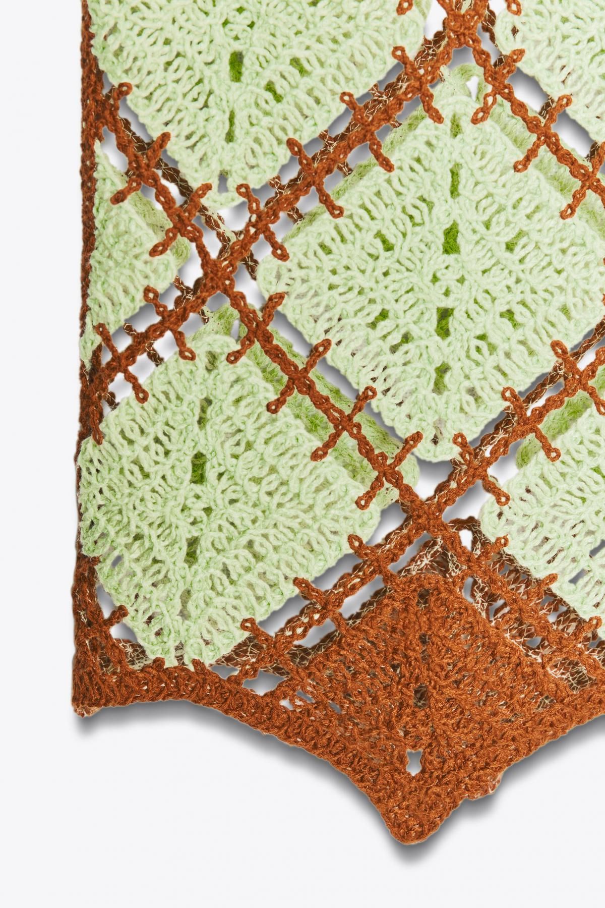 자라 내추럴 시스루 크로셰 니트 미디 스커트 8779/624 LIGHT GREEN - 상세 이미지 3