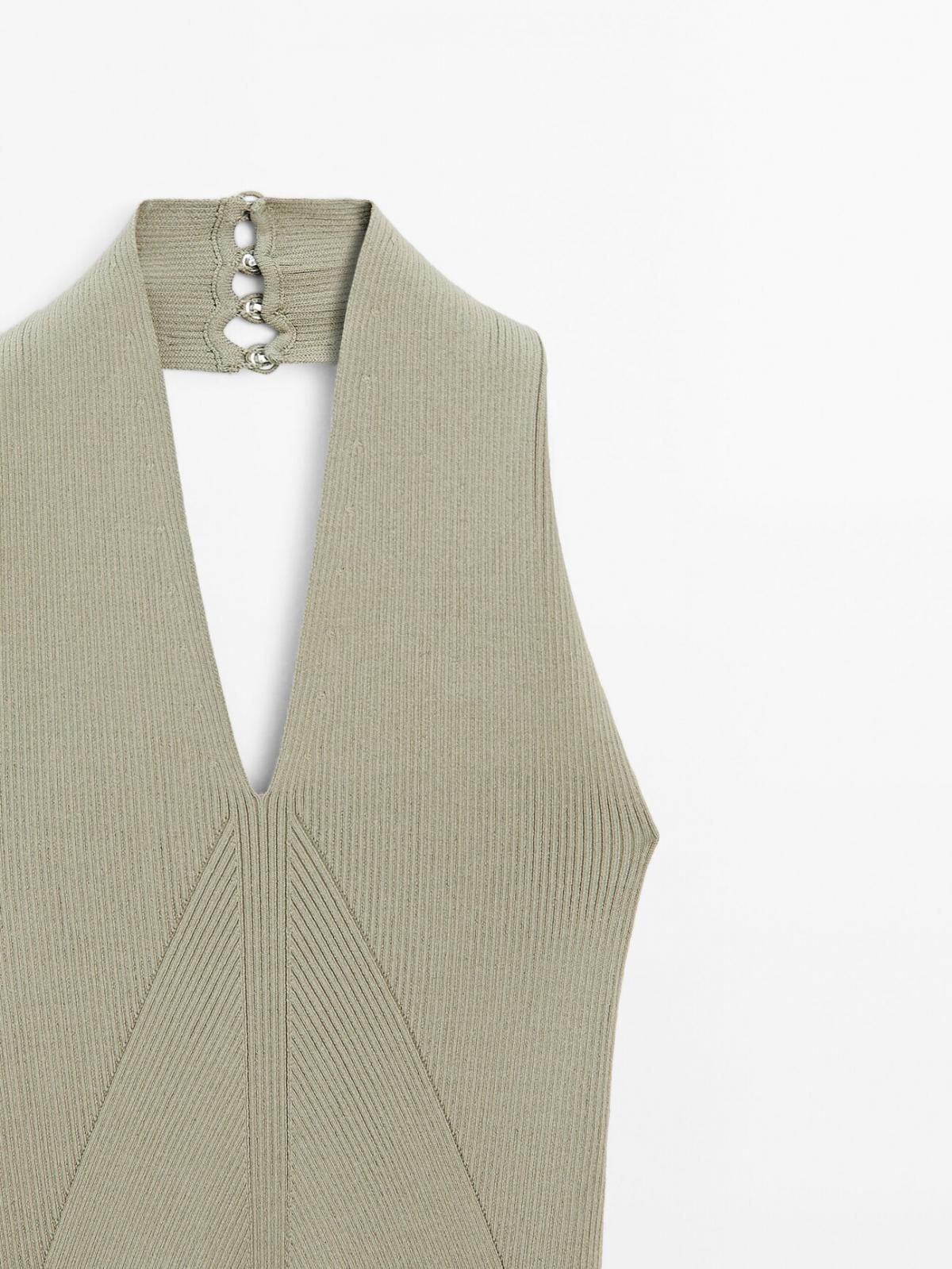 마시모두띠 모던 니트 홀터넥 바디수트 9732/953 PALE GREEN - 상세 이미지 3