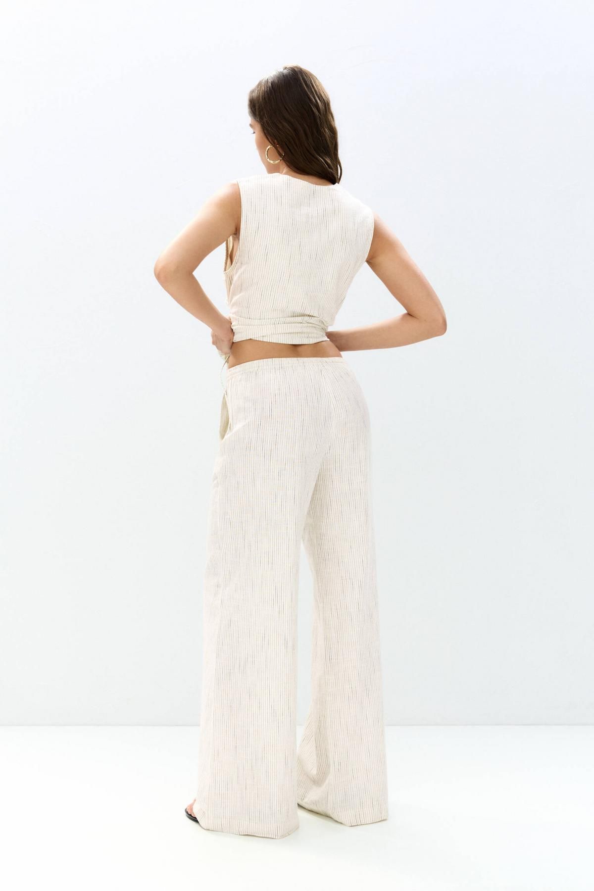 풀앤베어 내추럴 스트라이프 조거 팬츠 7675/307 MEDIUM ECRU - 상세 이미지 4