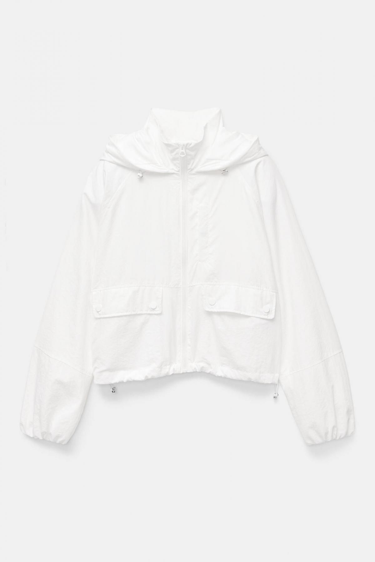 풀앤베어 라이트웨이트 바람막이 후드 크롭 재킷 3717/333 WHITE - 메인 이미지