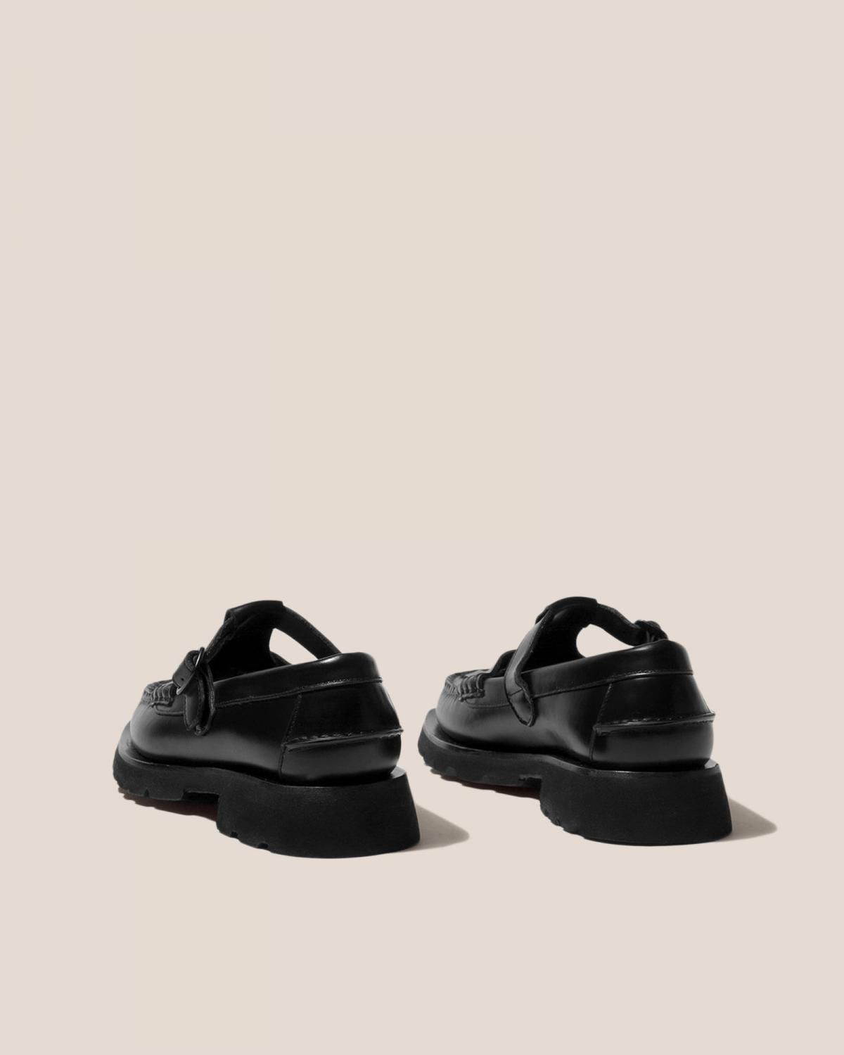 헤레우 SOLLER 스포츠 가죽 트레드솔 T바 로퍼 7697093755096 BLACK - 상세 이미지 3