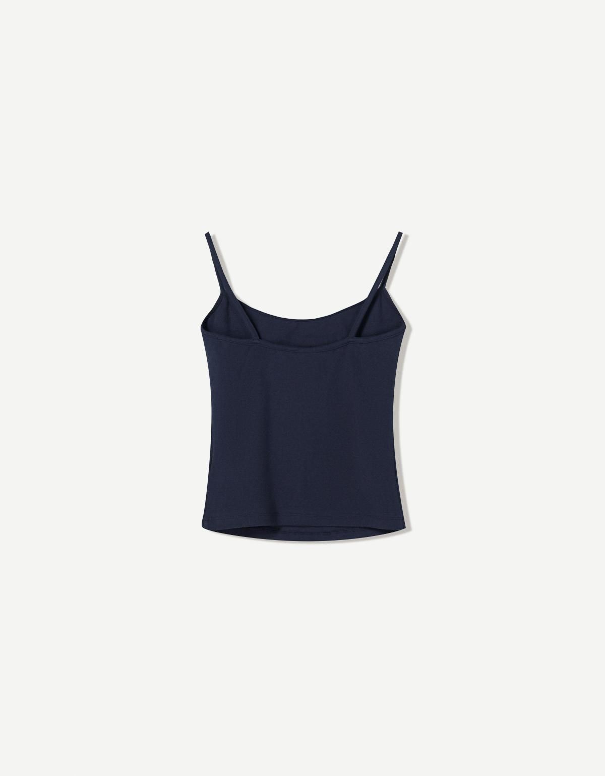 버쉬카 큐피드 프린트 스트랩 민소매 탑 8886/167 NAVY - 상세 이미지 3