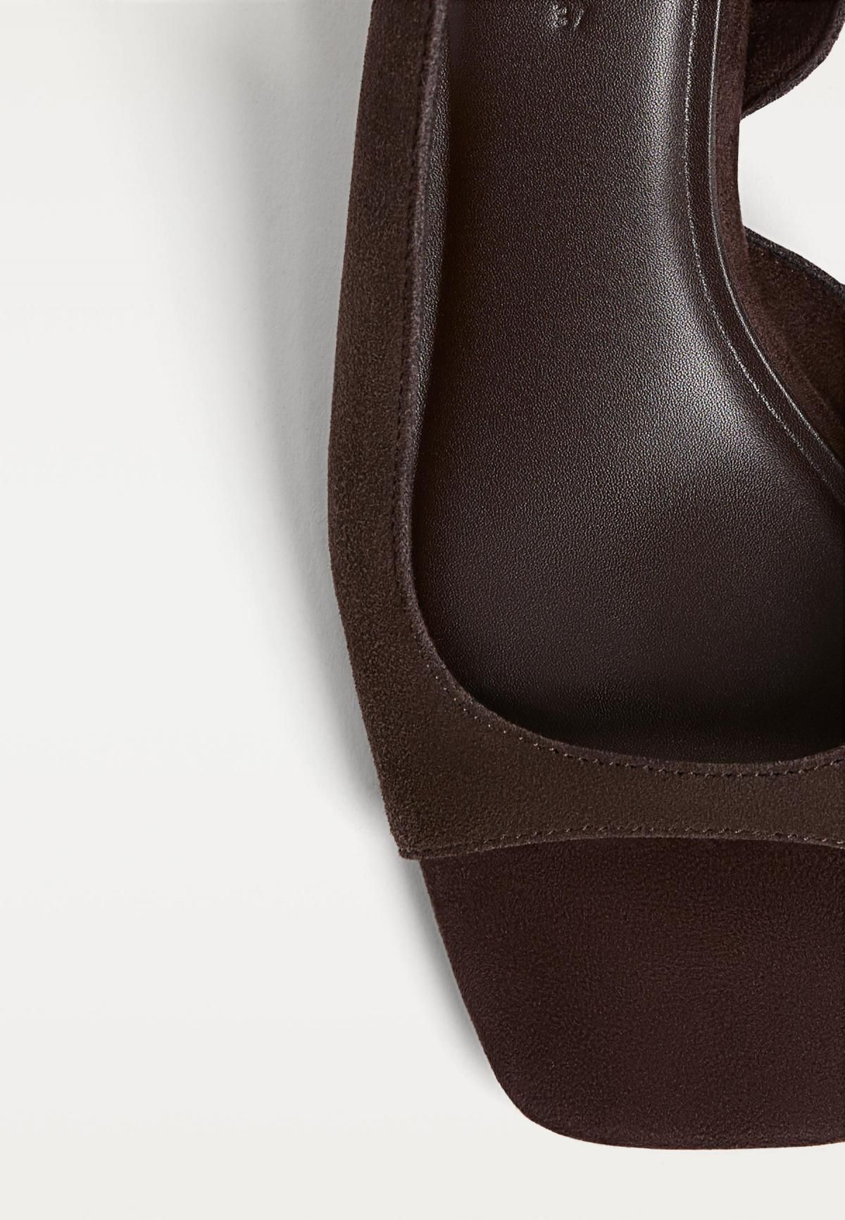 스트라디바리우스 레더 스트랩 슬링백 로우 힐 샌들 브라운 9706/670 BROWN - 상세 이미지 2