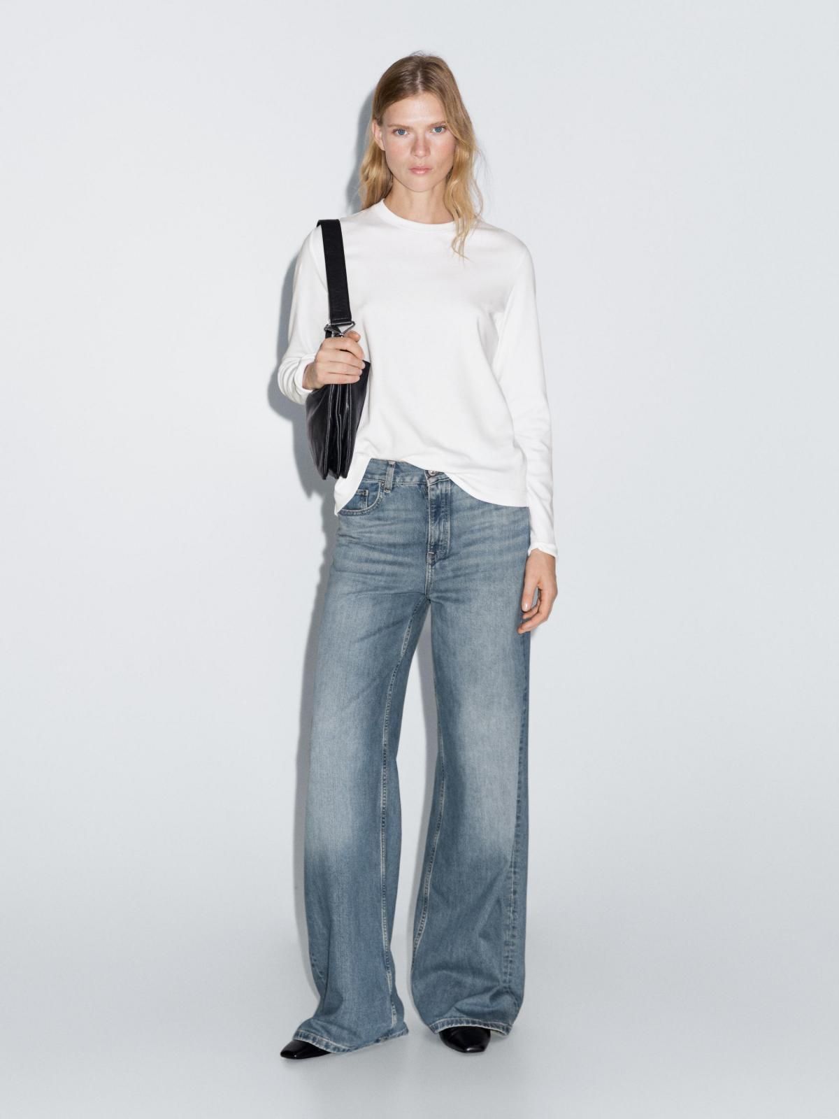 마시모두띠 100 코튼 인터록 긴팔 티셔츠 화이트 6820/906 OFF WHITE - 상세 이미지 2