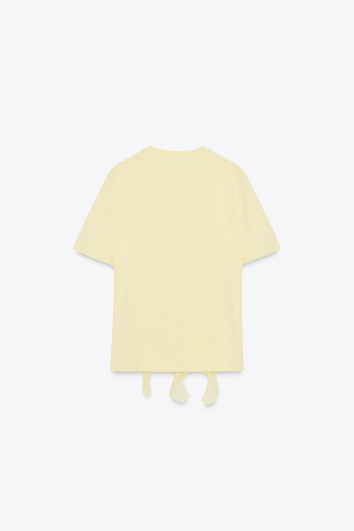 자라 러플 라운드넥 반팔 티셔츠 1131/208 YELLOW - 상세 이미지 5