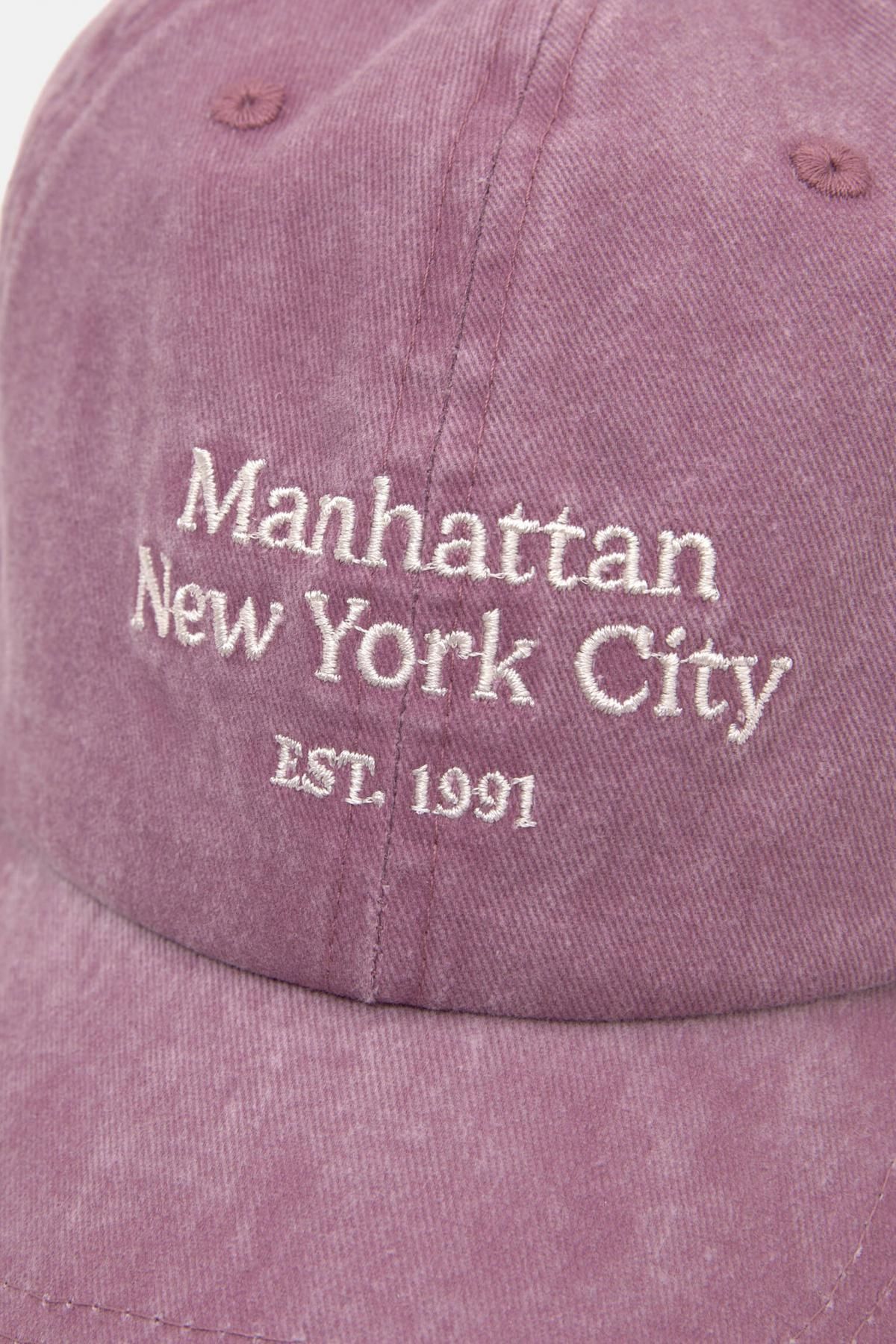 풀앤베어 빈티지 캡모자 Manhattan 자수 코튼 7930/304 LILAC PINK - 상세 이미지 2