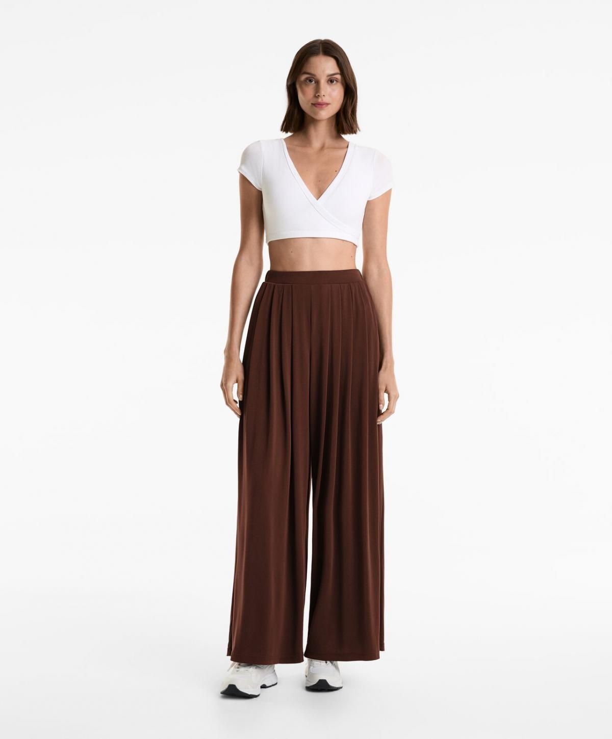 오이쇼 모달블렌드 와이드 밴딩 팬츠 3345/555 CHOCOLATE - 상세 이미지 2