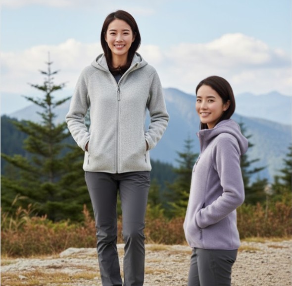네파 여성 간절기 아우터 기모 플리스 후드 바람막이 자켓 - 상품 이미지