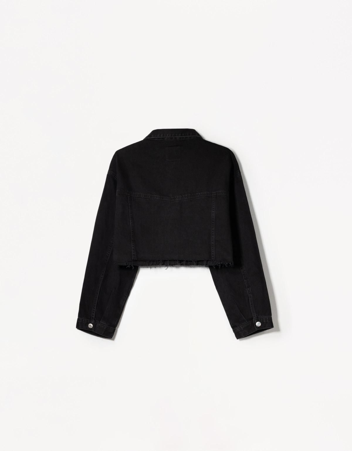 버쉬카 데님 크롭 아우터 블랙 크롭 데님 재킷 1521/335 BLACK - 상세 이미지 5