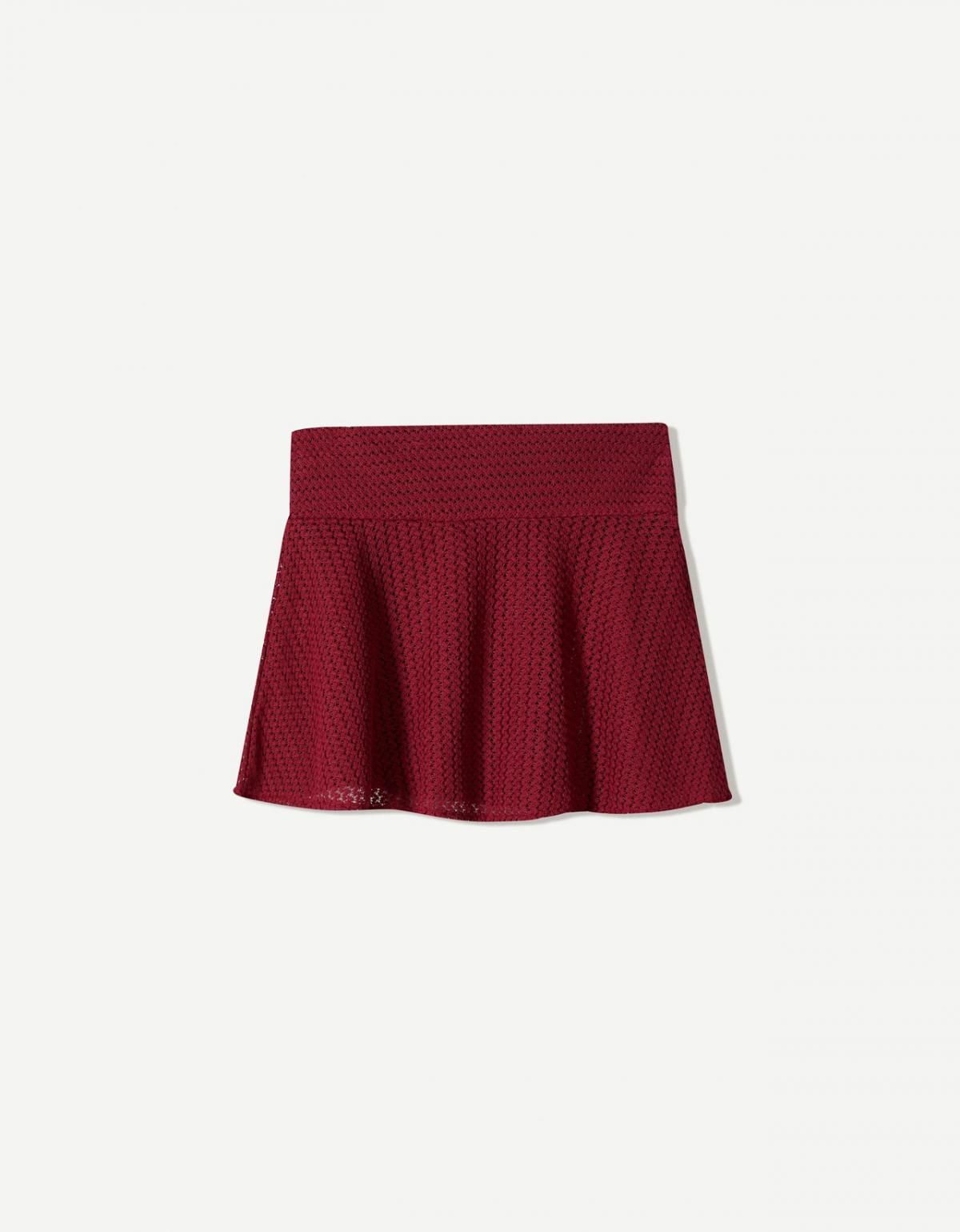 버쉬카 크로셰 플레어 미니 스커트 4435/631 MAROON - 상세 이미지 5