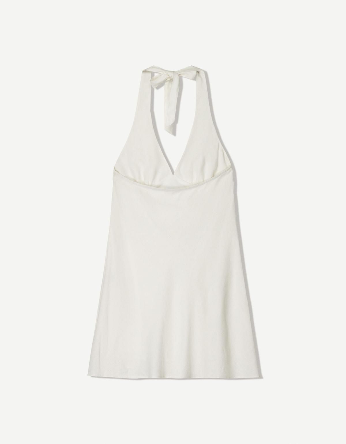 버쉬카 린넨 블렌드 홀터 미니 원피스 0748/710 WHITE - 상세 이미지 2