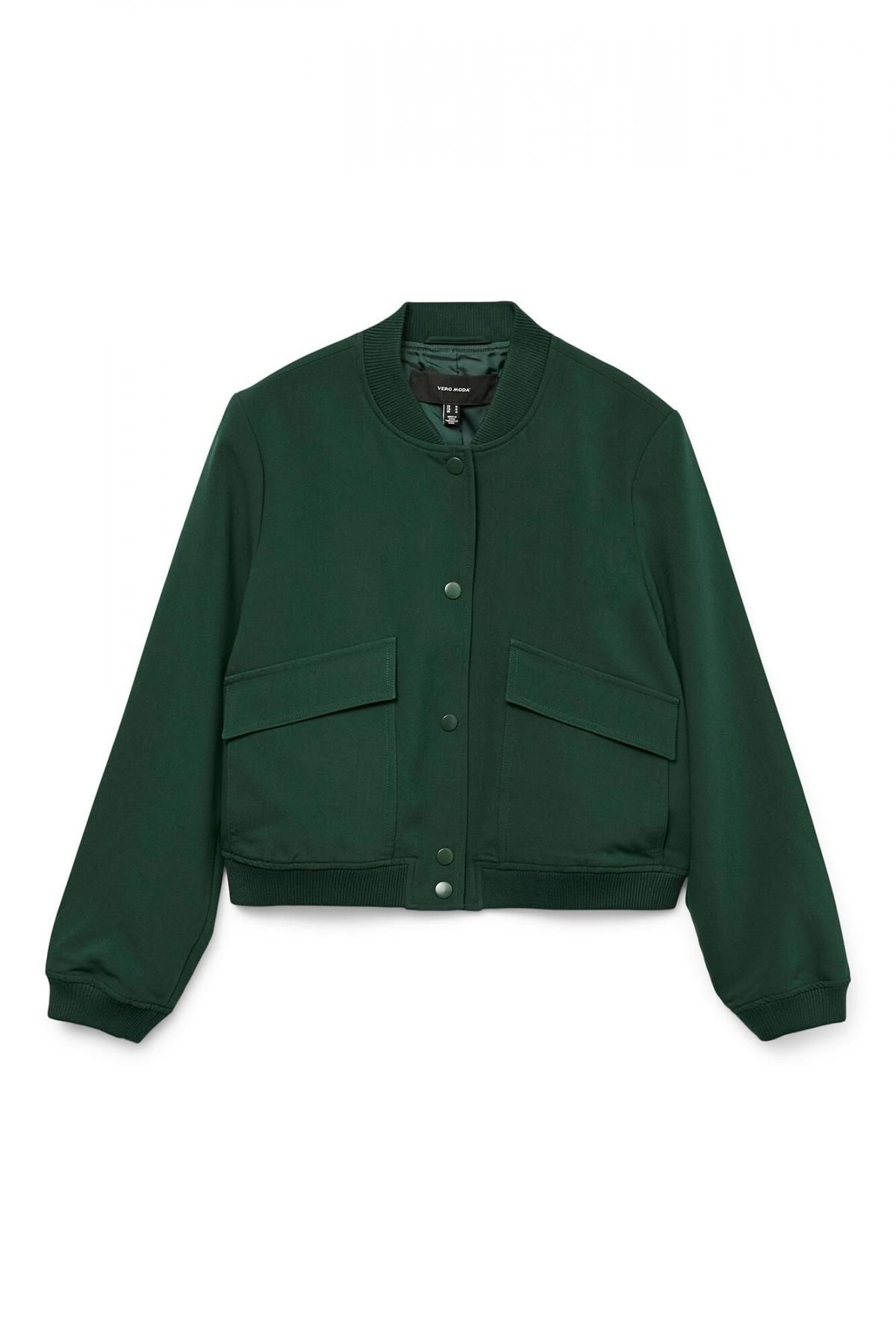 베로모다 베이직 그린 테크니컬 여성 롱슬리브 봄버 재킷 7930183 VERDE OSCURO - 메인 이미지