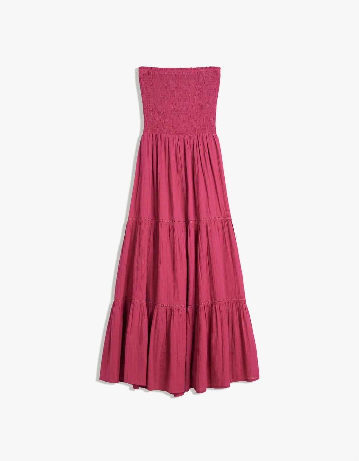 버쉬카 플라운스 오프숄더 미디 원피스 5847/105 FUCHSIA - 상세 이미지 5