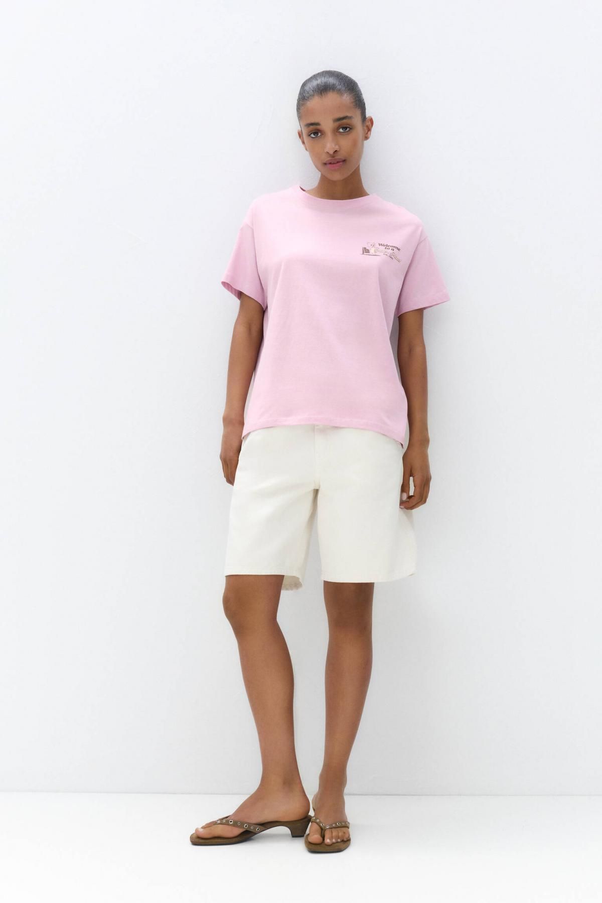 풀앤베어 오버핏 베어 그래픽 반팔 티셔츠 3248/398 MEDIUM PINK - 상세 이미지 5