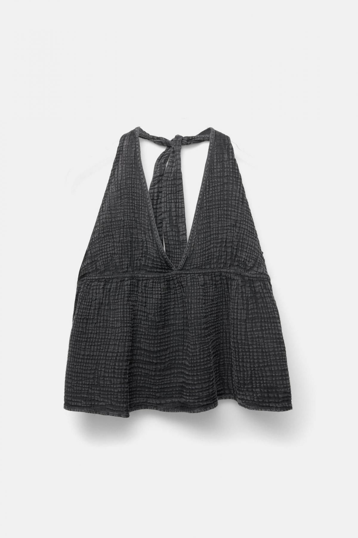 풀앤베어 크로셰 레이서 홀터넥 민소매 탑 7472/320 GREY - 상품 이미지
