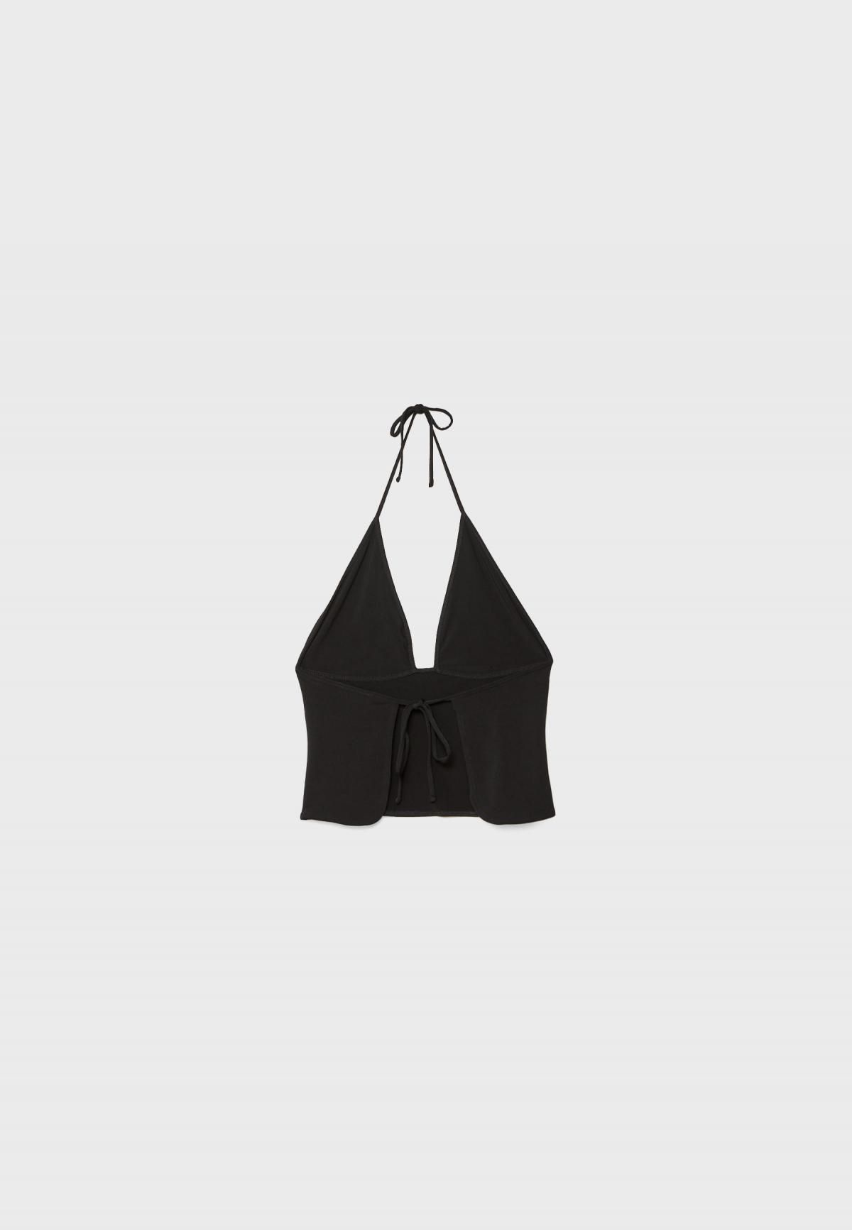 스트라디바리우스 백리스 브이넥 홀터넥 탑 8712/683 BLACK - 상세 이미지 2