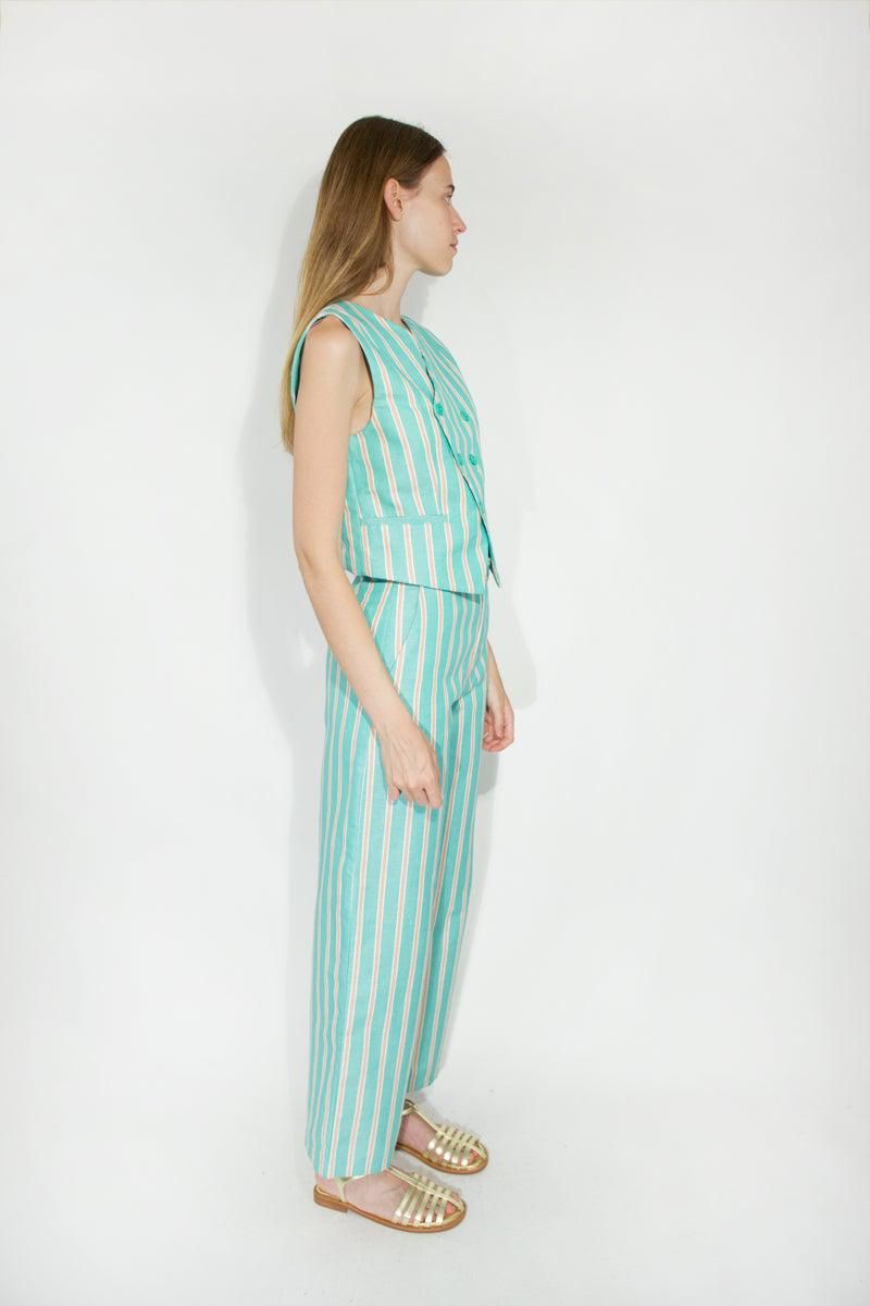 타이니코튼 스트라이프 와이드 팬츠 SS25-689M25 ONE COLOR - 상세 이미지 5