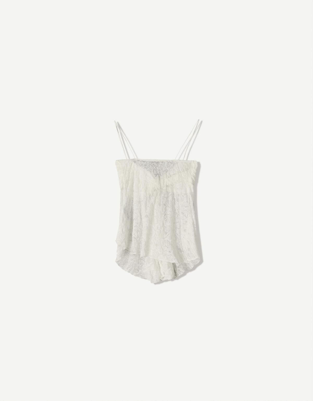 버쉬카 레이스 스트랩 민소매 탑 8688/360 OFF WHITE - 상세 이미지 5