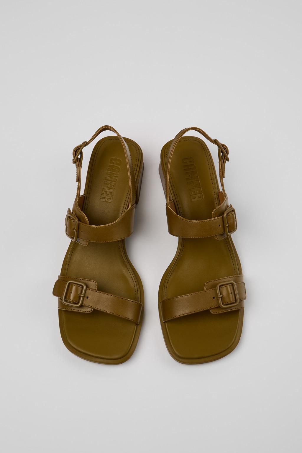 캠퍼 페미닌 소프트 스트랩 로우힐 샌들 Kora Sandal K201739-003 GREEN - 상세 이미지 4