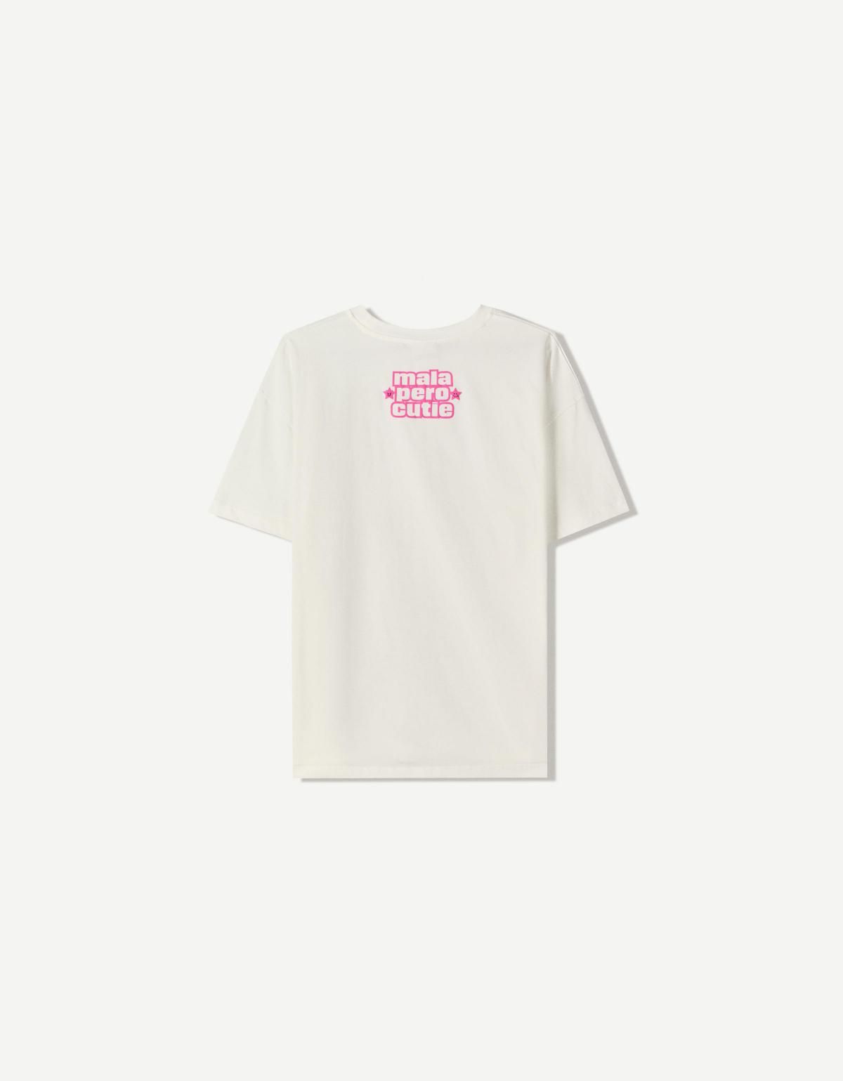 버쉬카 그래픽 프린트 오버핏 반팔 티셔츠 Emilia Strass short sleeve Tshirt 7574/777 OFF WHITE - 상세 이미지 5